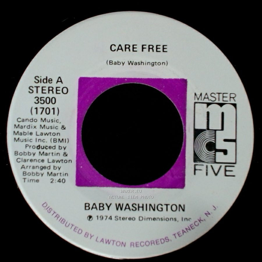 Baby Washington - Care Free / Can't Get Over Losing You side A
