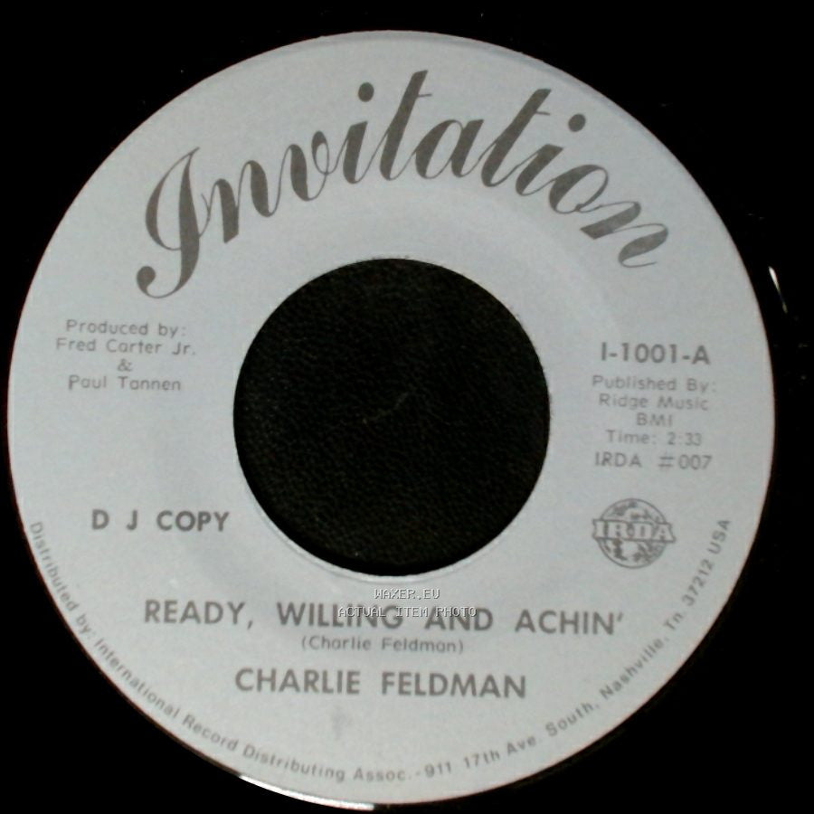 Charlie Feldman - Ready, Willing And Achin' / Ready, Willing And Achin' side A