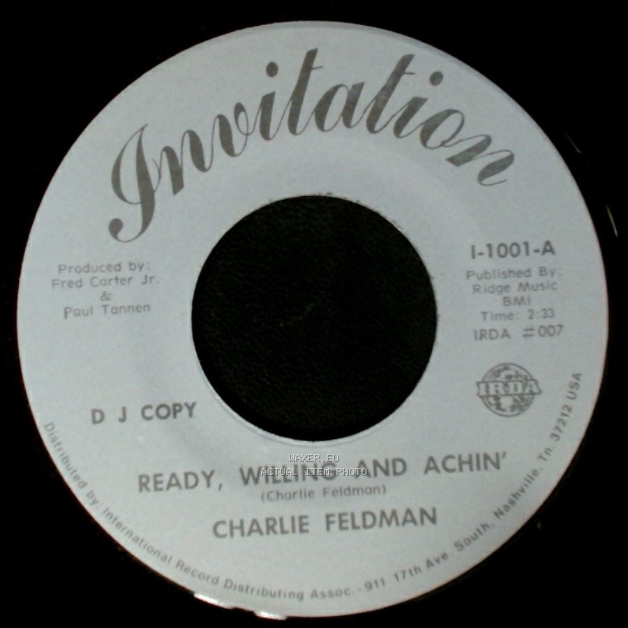 Charlie Feldman - Ready, Willing And Achin' / Ready, Willing And Achin' side A