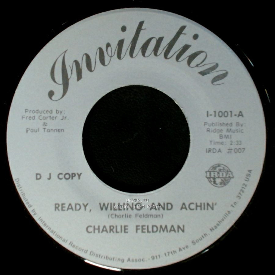 Charlie Feldman - Ready, Willing And Achin' / Ready, Willing And Achin' side B