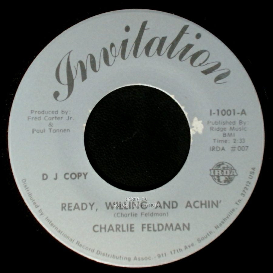 Charlie Feldman - Ready, Willing And Achin' / Ready, Willing And Achin' side B