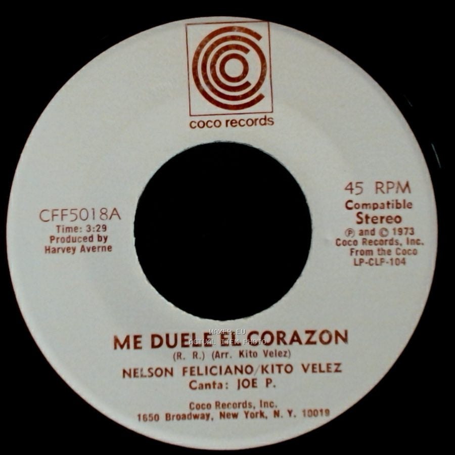 Nelson Feliciano / Kito Velez - Me Duele El Corazon / China side B