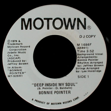 Bonnie Pointer - Deep Inside My Soul / Deep Inside My Soul side B