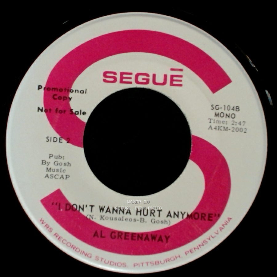 Al Greenaway - Ready Or Not / I Don't Wanna Hurt Anymore side B