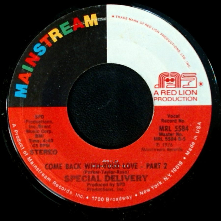 Special Delivery - Come Back With Your Love - Part 1 / Come Back With Your Love - Part 2 side B