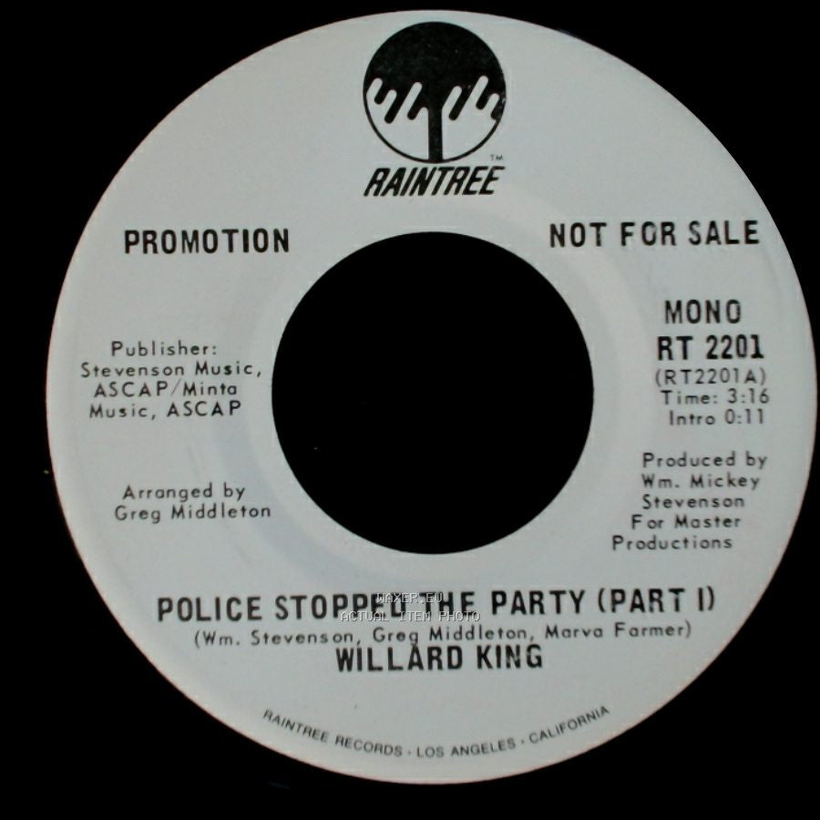 Willard King - Police Stopped The Party (Part I) / Police Stopped The Party (Part I) side B