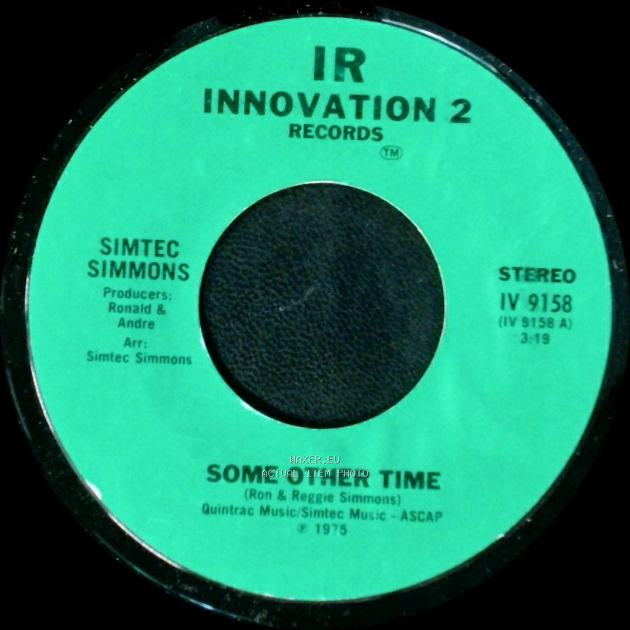 Simtec Simmons - Classified Crazy Man / Some Other Time side B