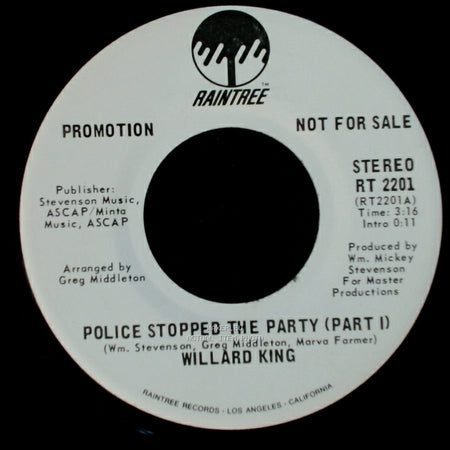 Willard King - Police Stopped The Party (Part I) / Police Stopped The Party (Part I) side A