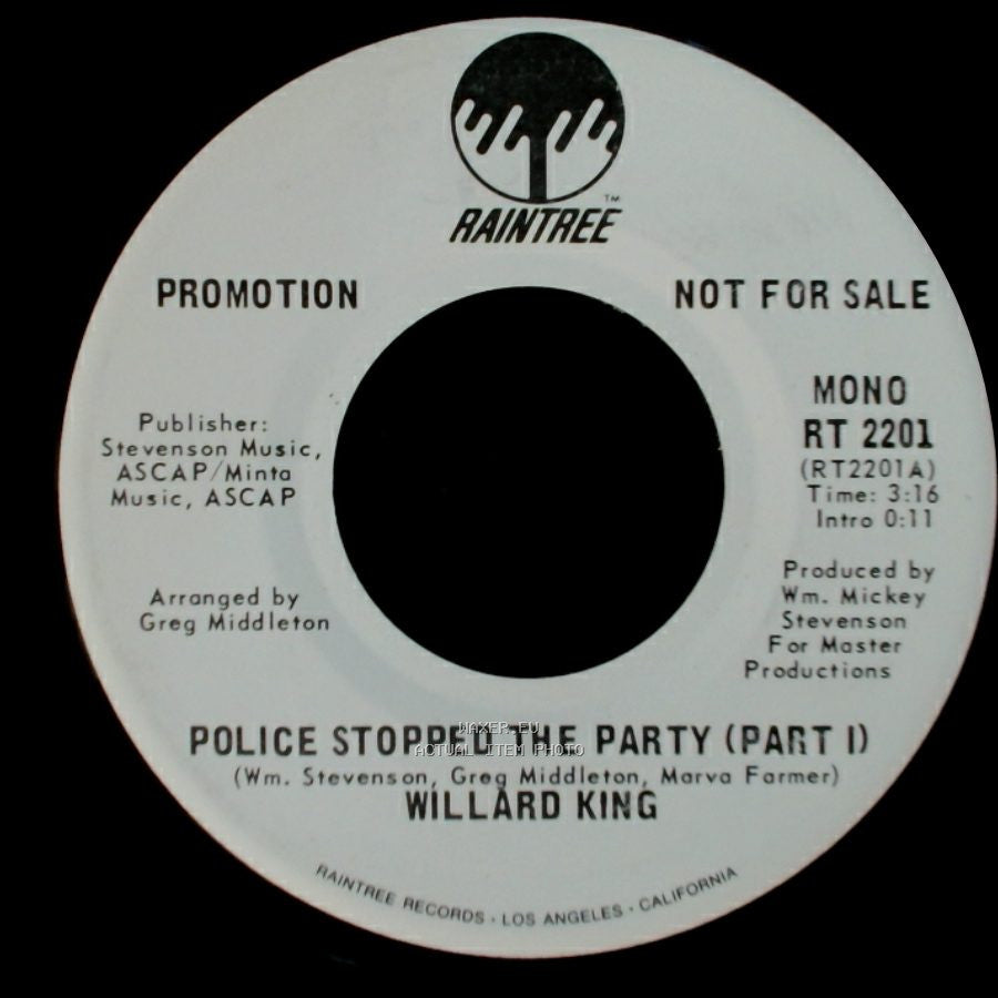 Willard King - Police Stopped The Party (Part I) / Police Stopped The Party (Part I) side B