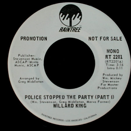 Willard King - Police Stopped The Party (Part I) / Police Stopped The Party (Part I) side B
