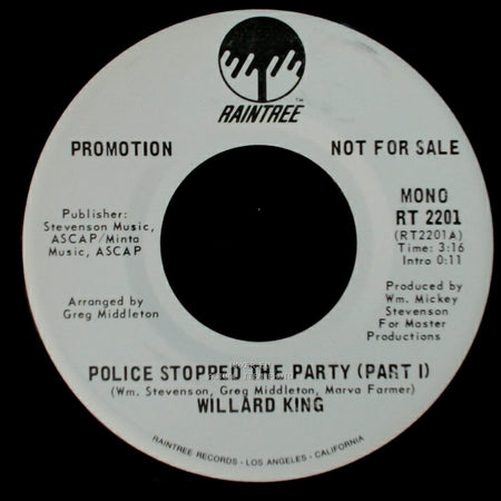 Willard King - Police Stopped The Party (Part I) / Police Stopped The Party (Part I) side B