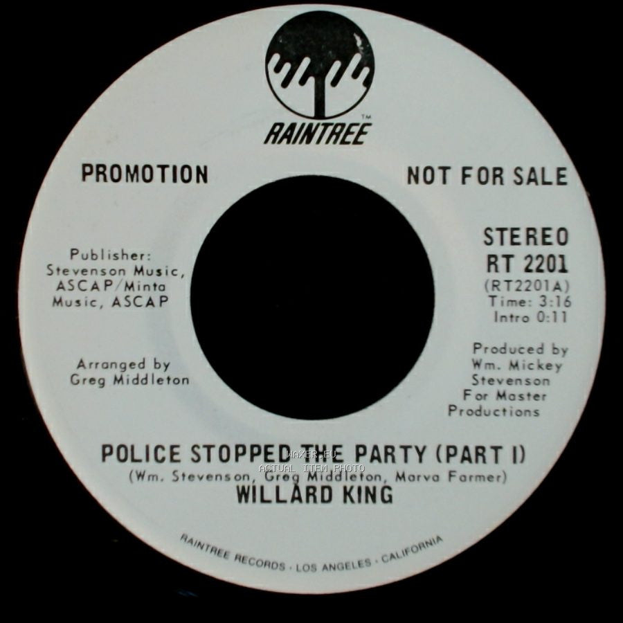 Willard King - Police Stopped The Party (Part I) / Police Stopped The Party (Part I) side A