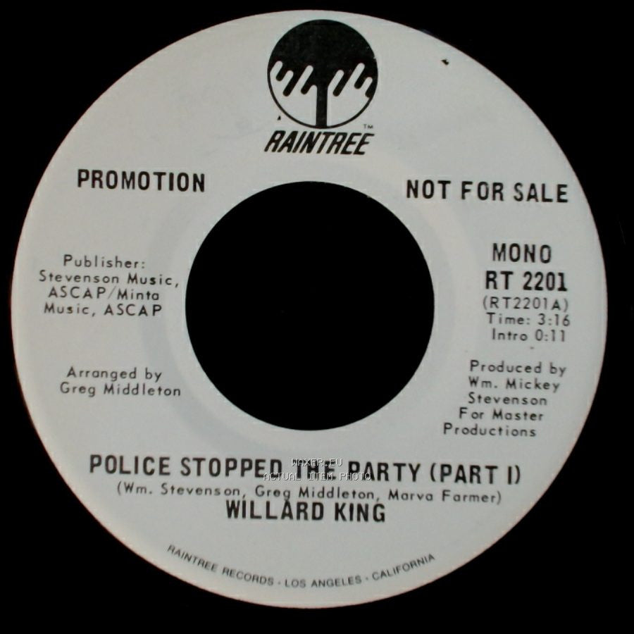 Willard King - Police Stopped The Party (Part I) / Police Stopped The Party (Part I) side B