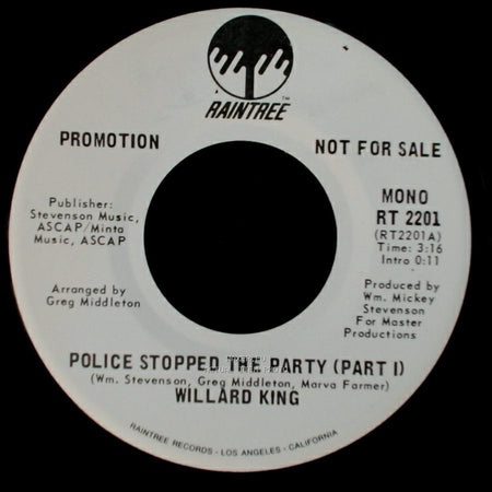 Willard King - Police Stopped The Party (Part I) / Police Stopped The Party (Part I) side B