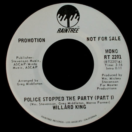Willard King - Police Stopped The Party (Part I) / Police Stopped The Party (Part I) side B