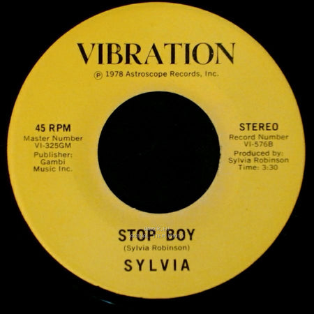 Sylvia - Stop Boy / Automatic Lover side B