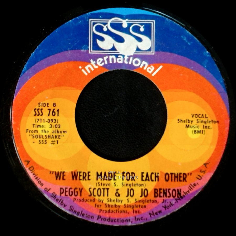 Peggy Scott & Jo Jo Benson - Soulshake / We Were Made For Each Other side B