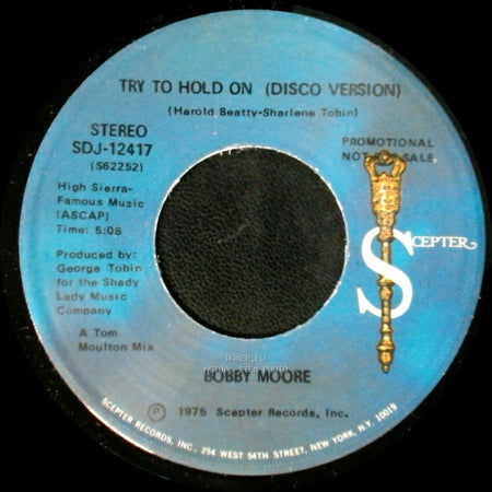 Bobby Moore - Try To Hold On / Try To Hold On (Disco Version) side B