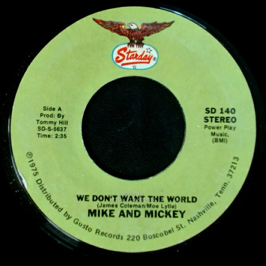 Mike And Mickey / Mike Lunsford - We Don't Want The World / A Drowning Man Will Reach For Anything side A