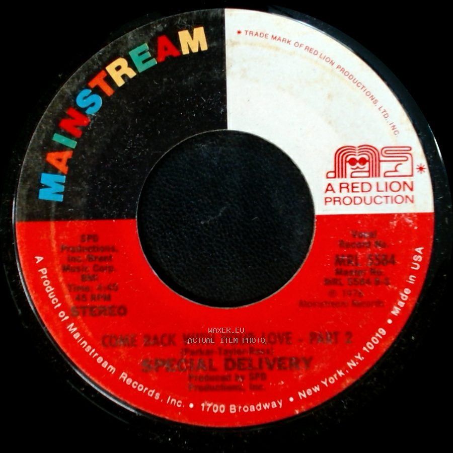 Special Delivery - Come Back With Your Love - Part 2 / Come Back With Your Love - Part 1 side A