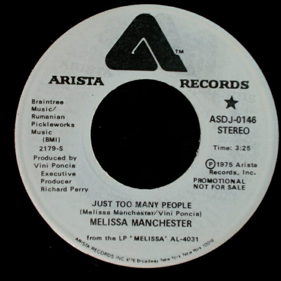 Melissa Manchester - Just Too Many People / Just Too Many People side A