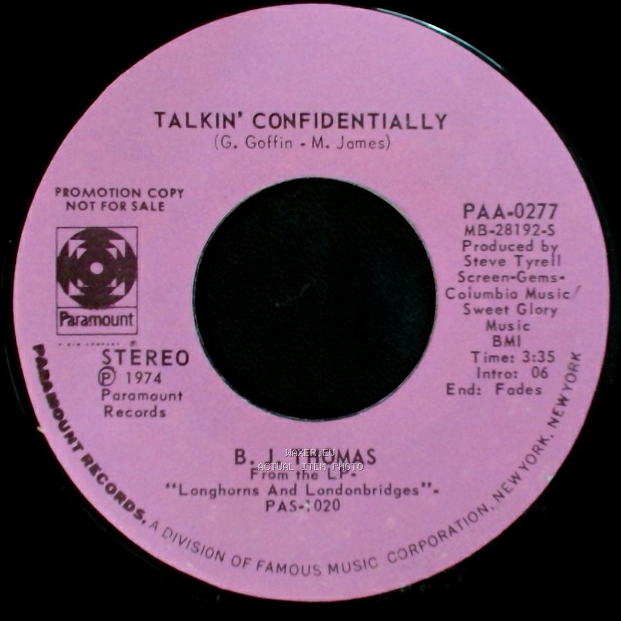 B. J. Thomas - Talkin' Confidentially / Talkin' Confidentially side A