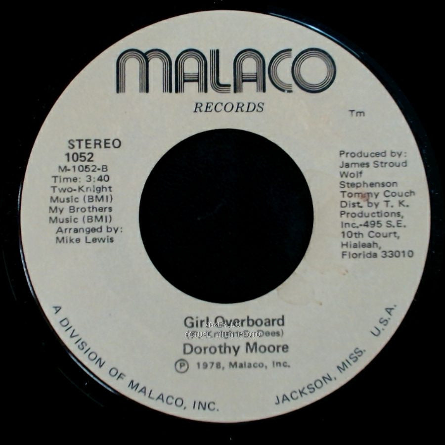 Dorothy Moore - Girl Overboard / Special Occasion side A
