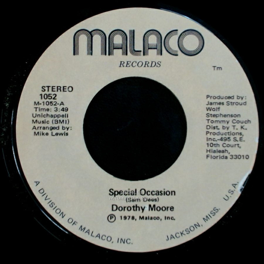 Dorothy Moore - Girl Overboard / Special Occasion side B