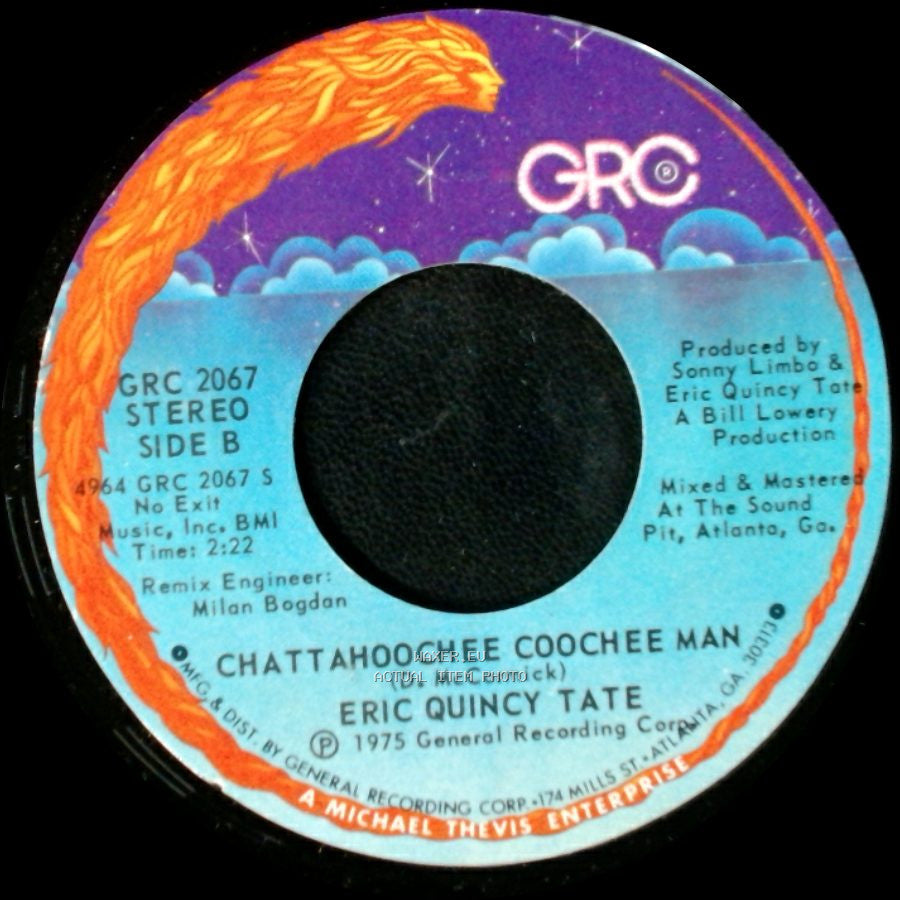 Eric Quincy Tate - No Rollin' Boogie / Chattahoochee Coochee Man side B