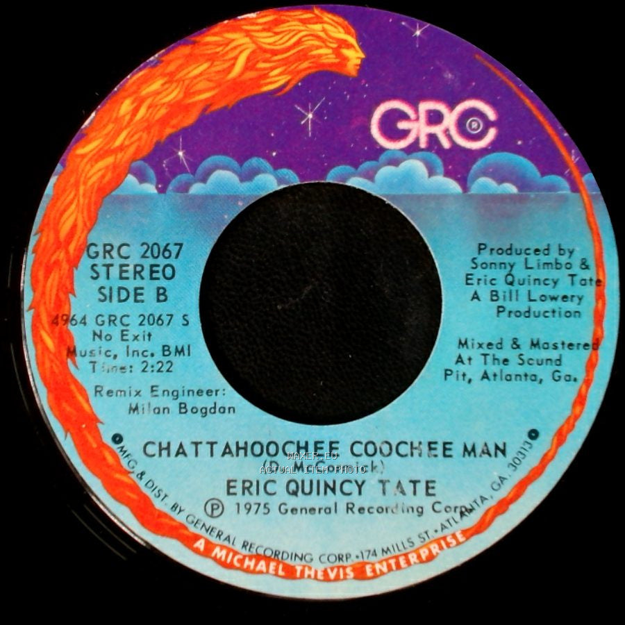 Eric Quincy Tate - No Rollin' Boogie / Chattahoochee Coochee Man side B
