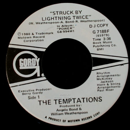 The Temptations - Struck By Lightning Twice / Struck By Lightning Twice side A