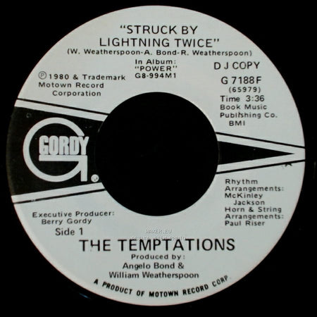 The Temptations - Struck By Lightning Twice / Struck By Lightning Twice side B