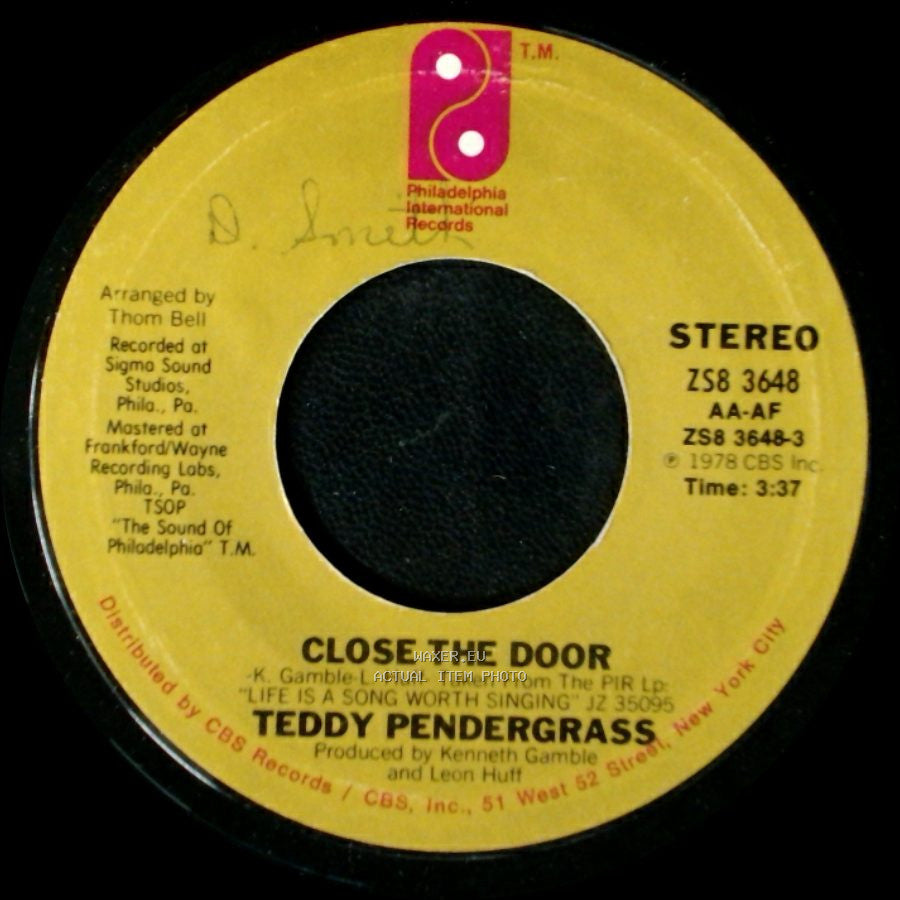 Teddy Pendergrass - Close The Door / Get Up, Get Down, Get Funky, Get Loose side A