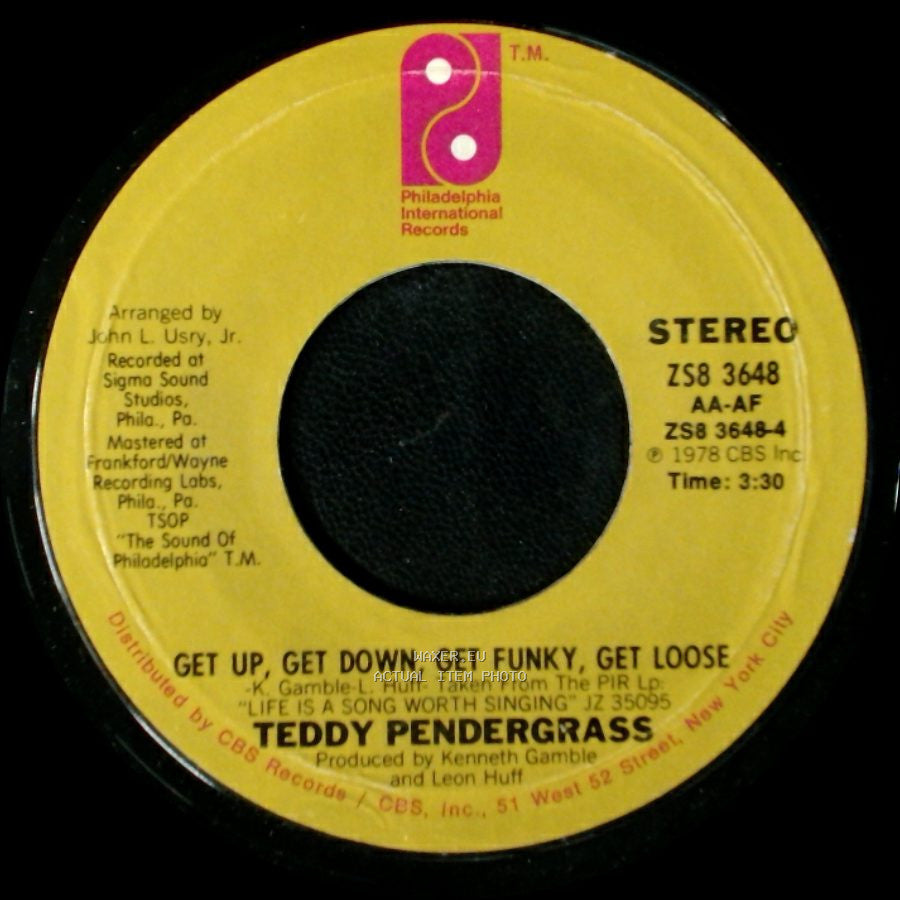 Teddy Pendergrass - Close The Door / Get Up, Get Down, Get Funky, Get Loose side B