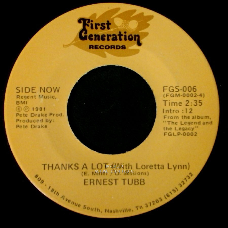 Ernest Tubb - Thanks A Lot (With Loretta Lynn) / Half A Mind (With George Jones) side A