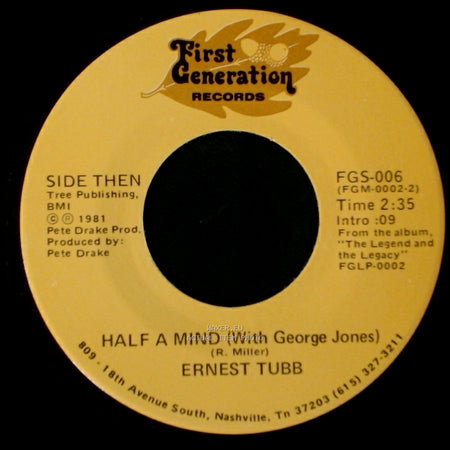 Ernest Tubb - Thanks A Lot (With Loretta Lynn) / Half A Mind (With George Jones) side B