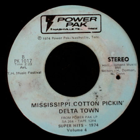 Unknown Artist - Mississippi Cotton Pickin' Delta Town / I Wouldn't Want To Live If You Didn't Love Me side A