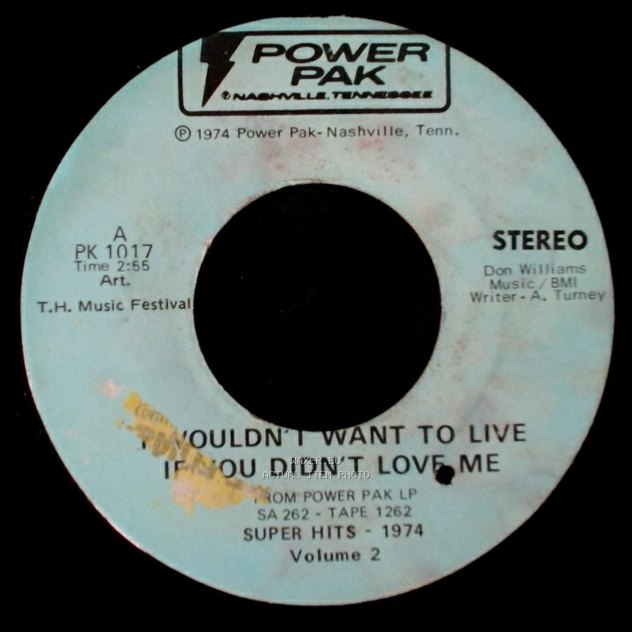 Unknown Artist - Mississippi Cotton Pickin' Delta Town / I Wouldn't Want To Live If You Didn't Love Me side B