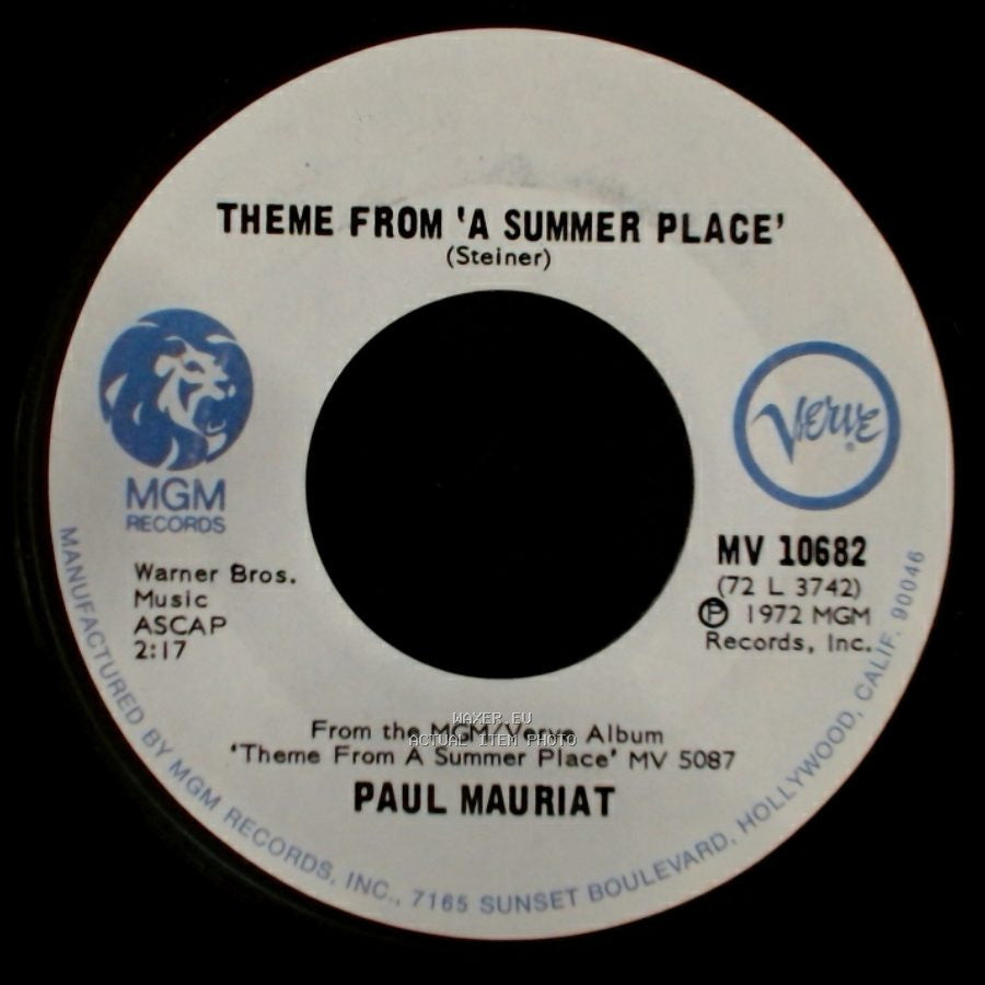 Paul Mauriat - Après Toi (Come What May) / Theme From 'a Summer Place' side B