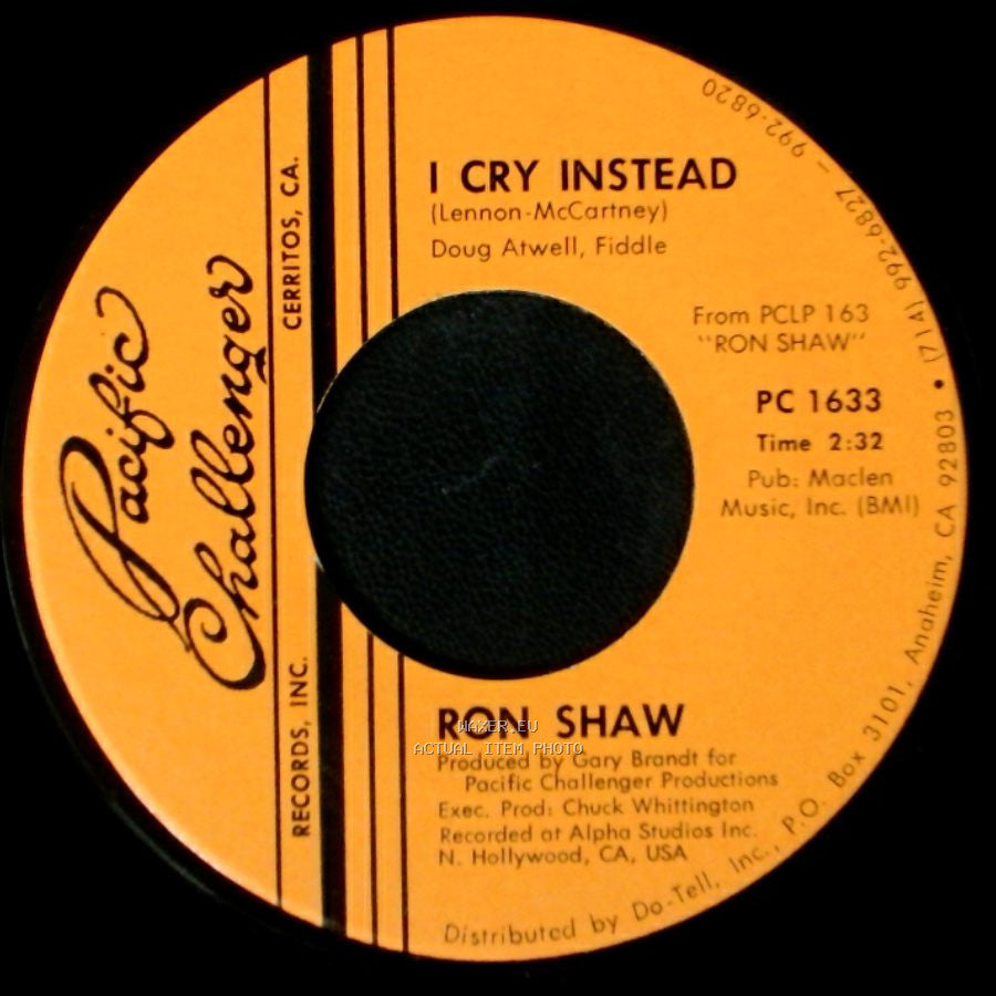 Ron Shaw - Kansas City / I Cry Instead side B