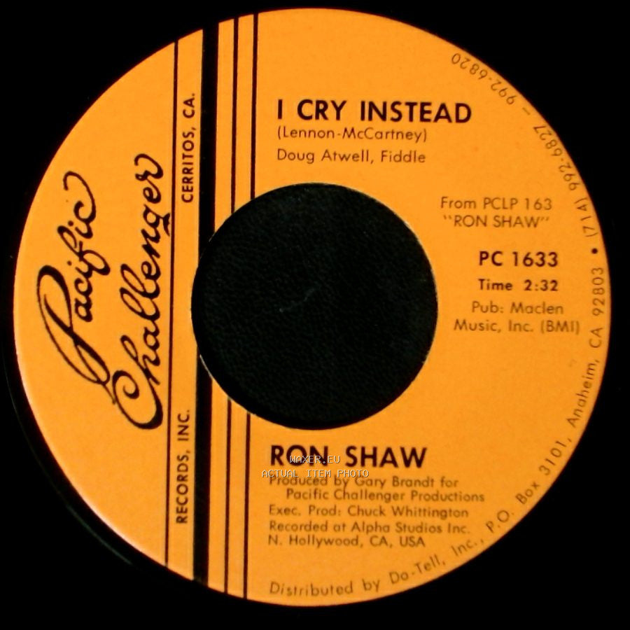 Ron Shaw - Kansas City / I Cry Instead side B