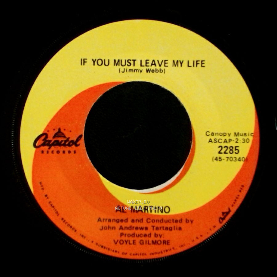 Al Martino - Wake Up To Me Gentle / If You Must Leave My Life side B