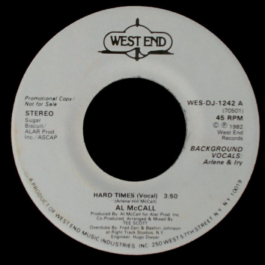 Al Mccall - Hard Times (Vocal) / Hard Times (Vocal) side B