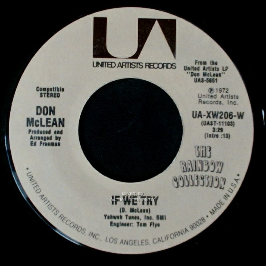 Don Mclean - The More You Pay (The More It's Worth) / If We Try side B