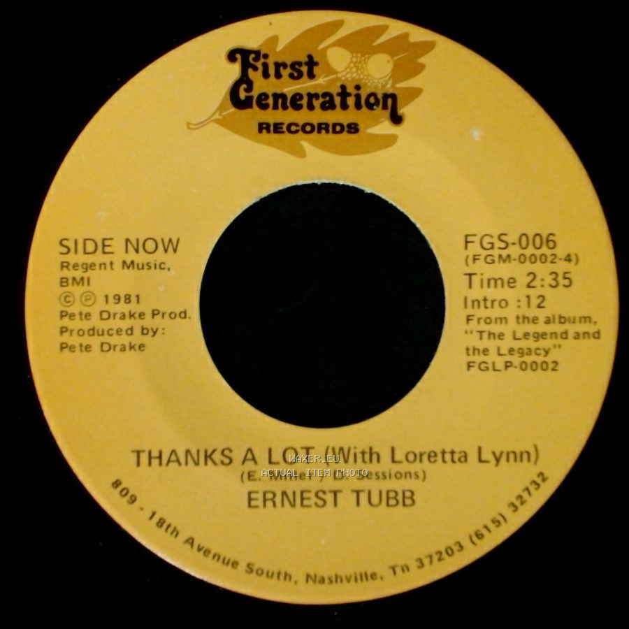 Ernest Tubb - Thanks A Lot (With Loretta Lynn) / Half A Mind (With George Jones) side B