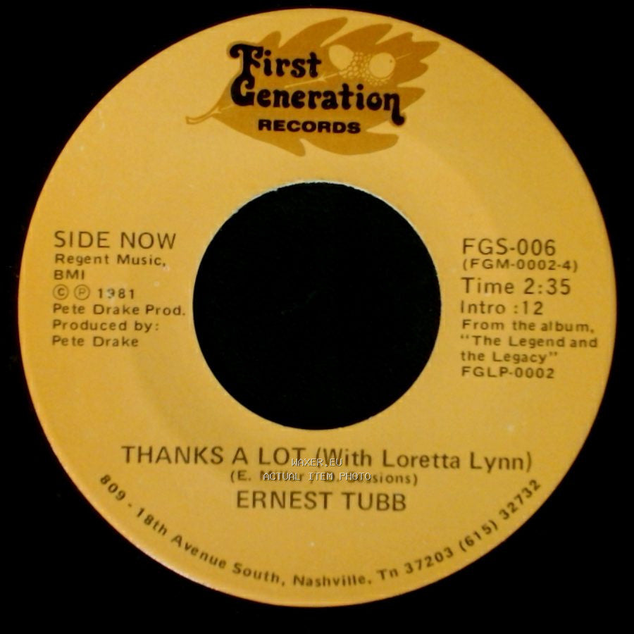 Ernest Tubb - Thanks A Lot (With Loretta Lynn) / Half A Mind (With George Jones) side A