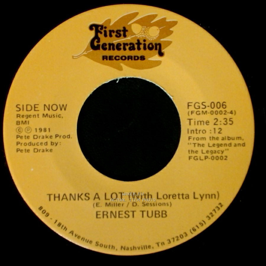 Ernest Tubb - Thanks A Lot (With Loretta Lynn) / Half A Mind (With George Jones) side A