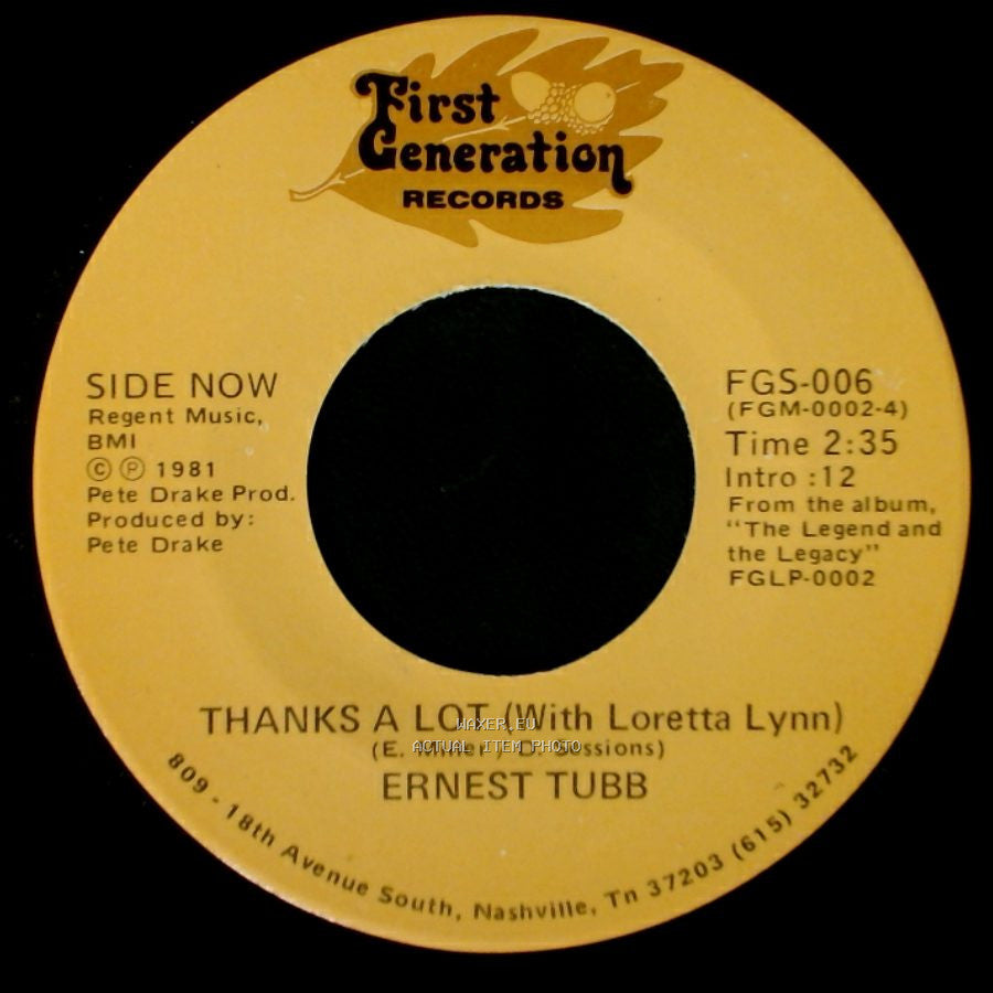 Ernest Tubb - Thanks A Lot (With Loretta Lynn) / Half A Mind (With George Jones) side A