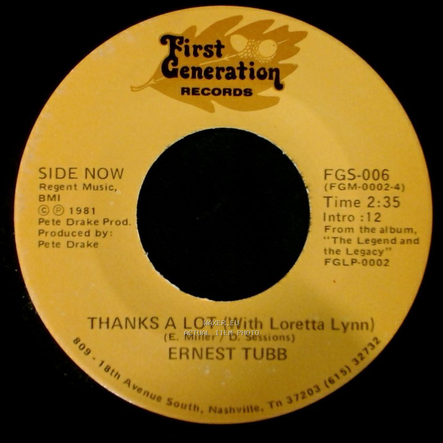 Ernest Tubb - Thanks A Lot (With Loretta Lynn) / Half A Mind (With George Jones) side B