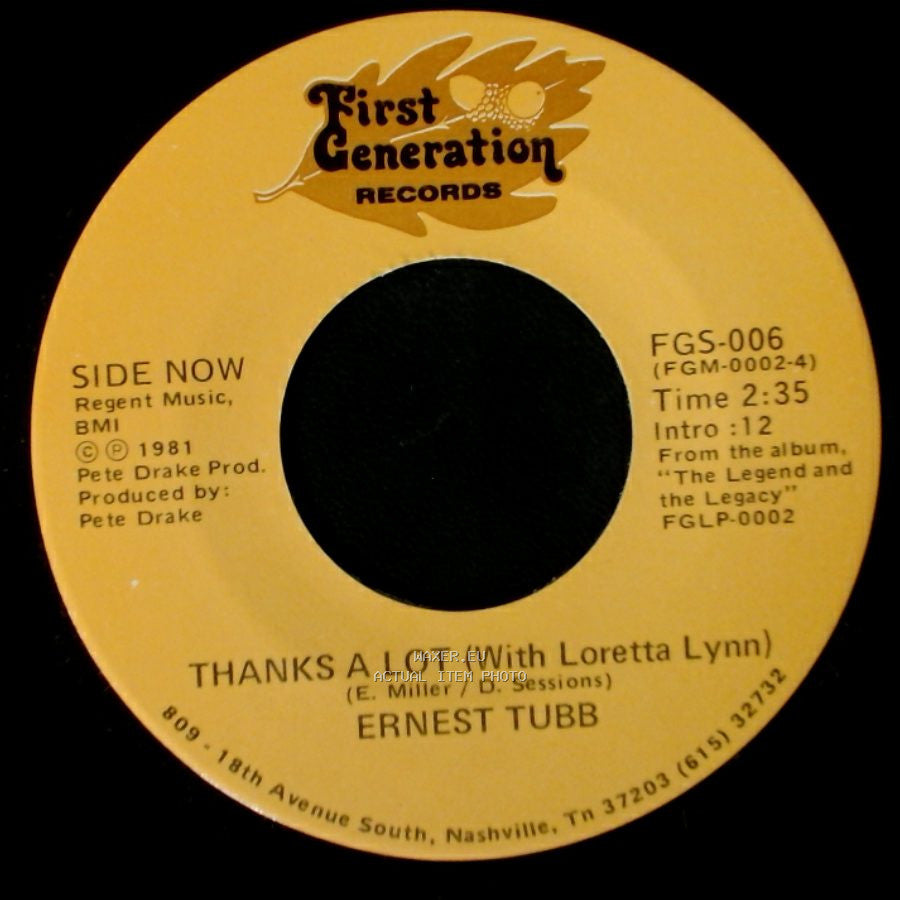 Ernest Tubb - Thanks A Lot (With Loretta Lynn) / Half A Mind (With George Jones) side B